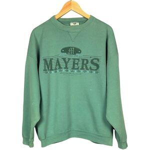 Vtg 90s Sweatshirt Mayer's Biergarten Deutschland Faded Distressed‎ XL Green USA